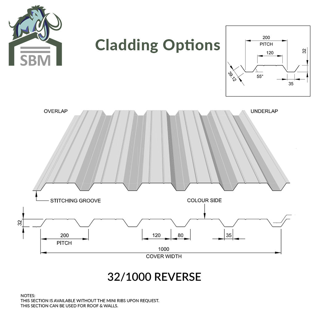 32/1000 - 0.5mm Plastisol Coated Roof Sheet