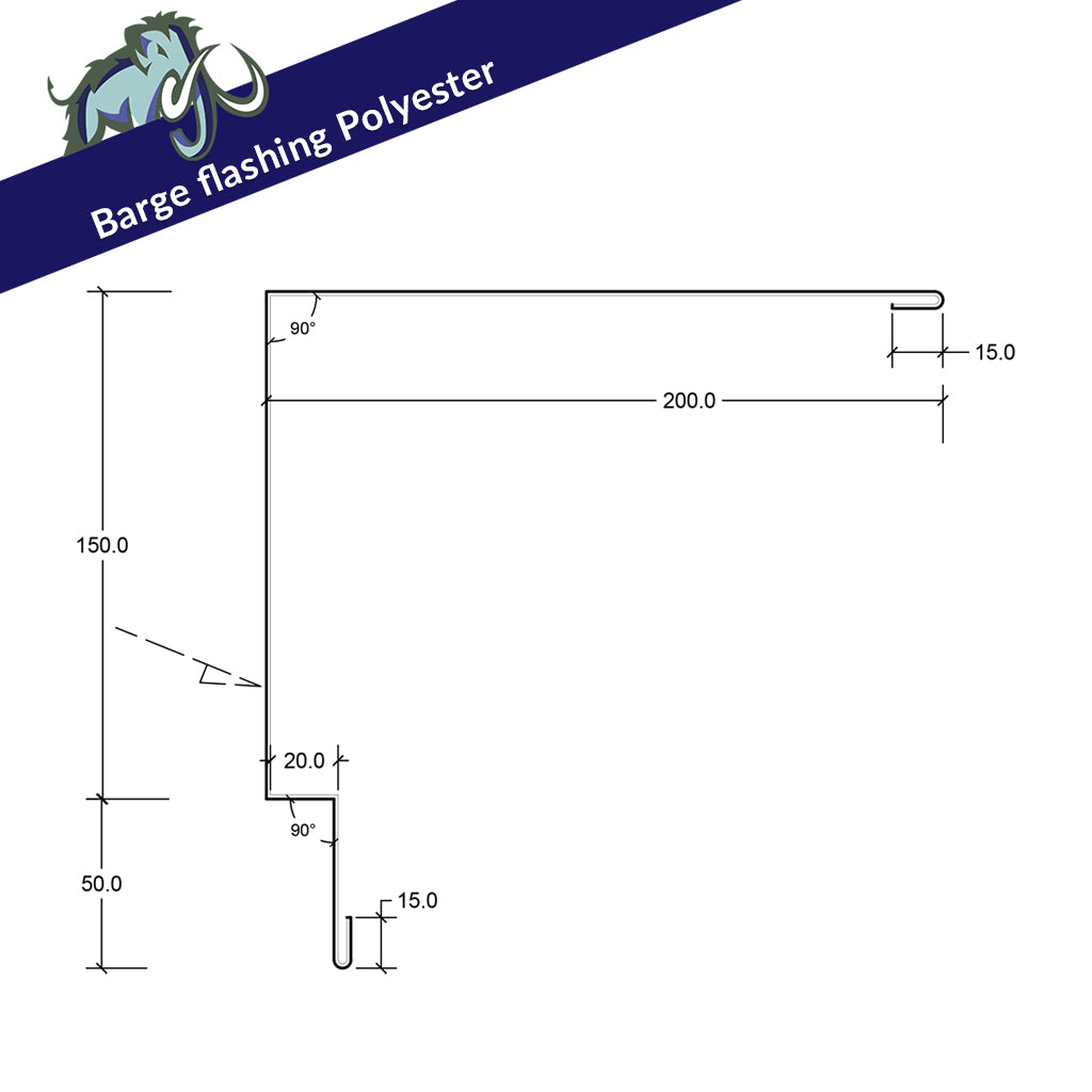 Barge Flashing - Polyester - 3m Length