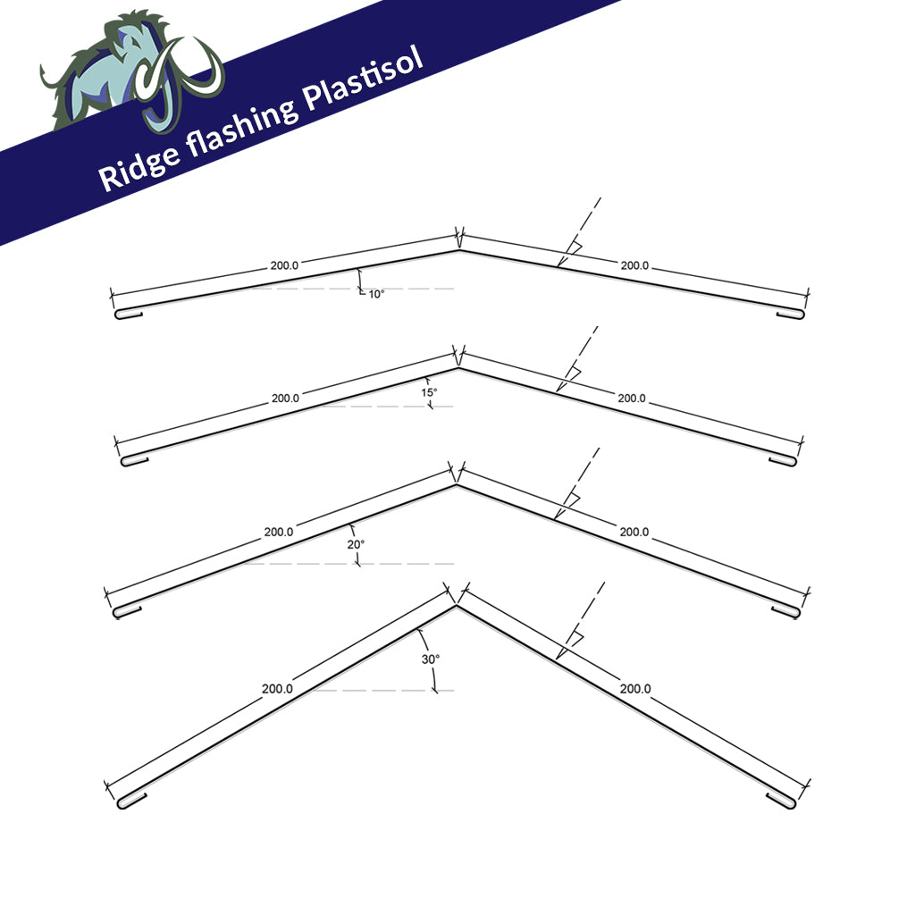 Ridge Flashing - Plastisol - 200mm x 200mm x 3m