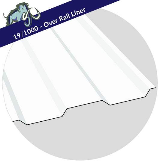 19/1000 - 0.4mm Polyester Coated Over Rail Roof Sheet (White)