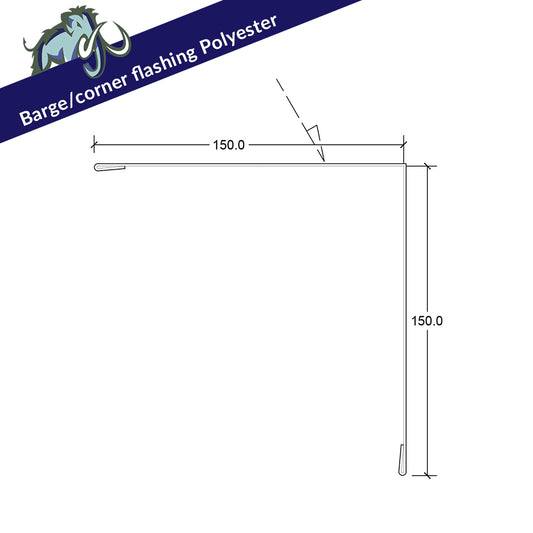 Barge/Corner Flashing - Polyester - 150mm x 150mm x 3m